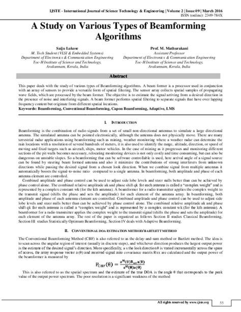 (PDF) A Study on Various Types of Beamforming Algorithms