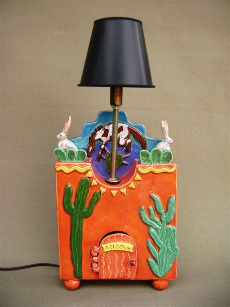 Easter scene with Cacti on lamp base! Original Easter decoration! | Ceramic lamp base, Ceramic ...