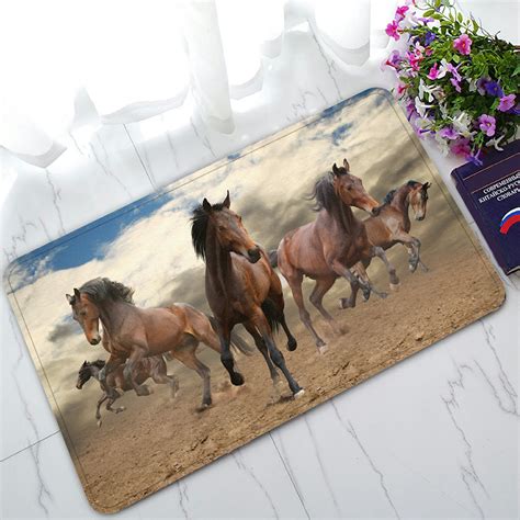 PHFZK Wild Animal Doormat, Running Horses Doormat Outdoors/Indoor Doormat Home Floor Mats Rugs ...