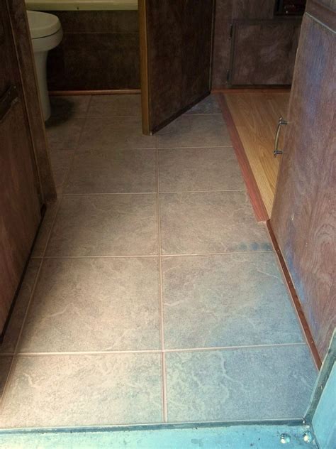 Just Camping Out: Our rotted camper floor: New tile to the rescue!