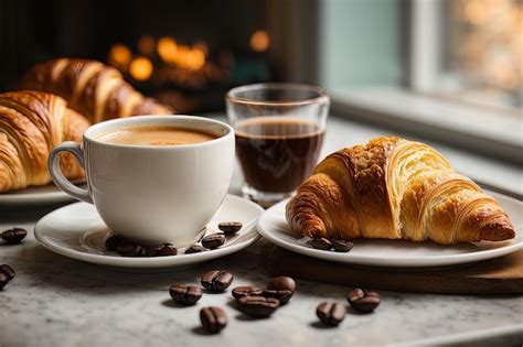 Premium AI Image | Croissant and Coffee Pairing