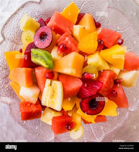 mixed fruit salad, water melon, mango, rock melon, honey melon Stock ...