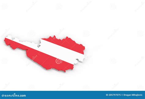 Map of Austria with Austrian Flag Stock Illustration - Illustration of ...