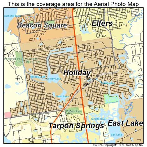 Aerial Photography Map of Holiday, FL Florida