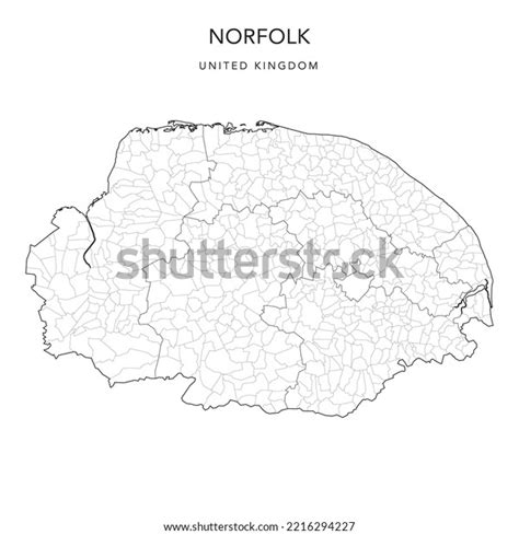 Administrative Map Norfolk County Districts Civil Stock Vector (Royalty ...