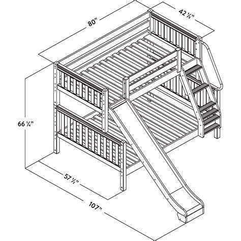 Twin over Full Medium Bunk Bed + Slide in 2020 | Bed with slide, Diy ...