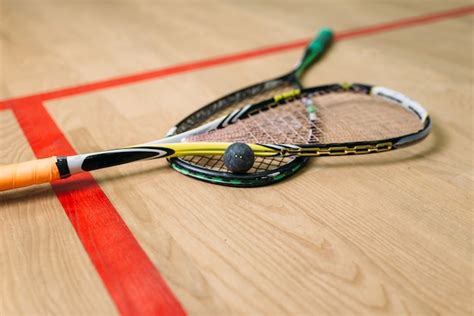 Premium Photo | Squash game equipment closeup view