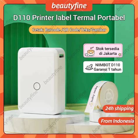 Jual 【COD】NIIMBOT D110 Label Printer Wireless Bluetooth Thermal Label Portable Label Maker for ...