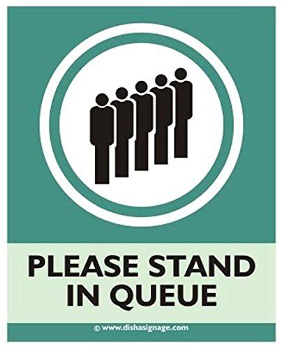 Please Stand in Queue - Auto Glow Sign Board (English) : Amazon.in ...