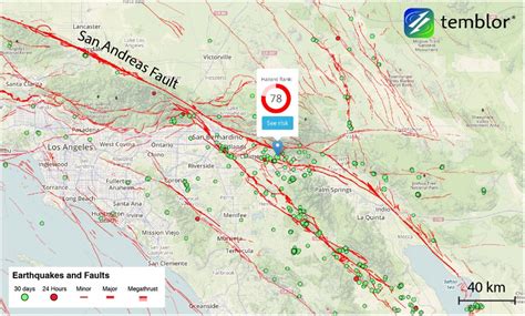 San Andreas Fault Zone Earthquake Rattles Southern California - Map Of ...