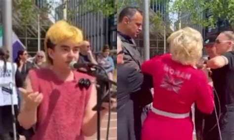 Posie Parker tricked by trans speaker at Birmingham rally