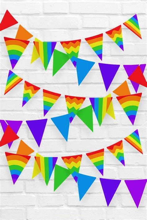 Free Printable Rainbow Bunting Flags/Pennants