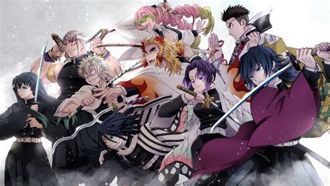 1360x768 Resolution Demon Slayer Kimetsu no Yaiba Team Desktop Laptop HD Wallpaper - Wallpapers Den