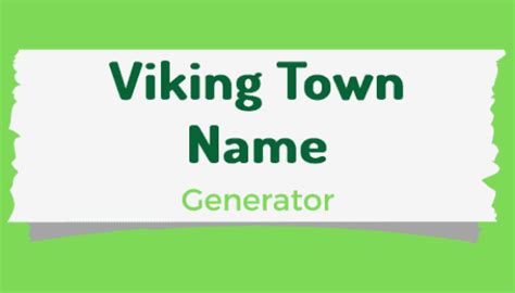 Viking Town Name Generator