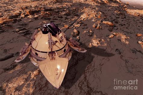 Mars 3 Spacecraft On Mars Photograph by Detlev Van Ravenswaay/science Photo Library - Pixels