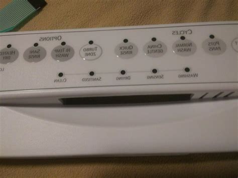 Kenmore Elite Dishwasher Model 66513752k600 White Control panel