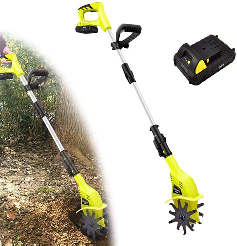 Buy Cordless electric tiller, 20V tiller garden tiller, light electric tiller cultivator, with ...