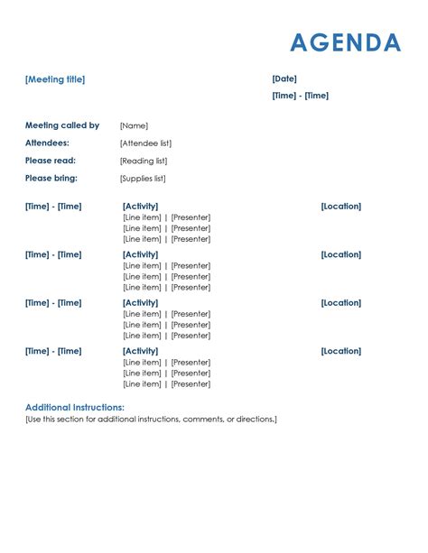 46 Effective Meeting Agenda Templates ᐅ TemplateLab