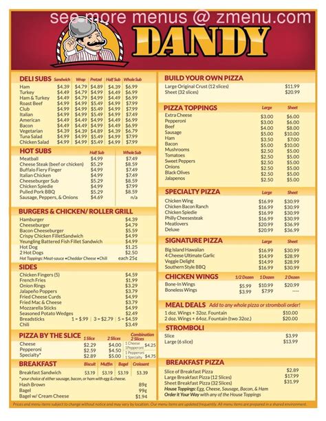 Online Menu of Dandy Mini Mart Restaurant, Painted Post, New York, 14870 - Zmenu