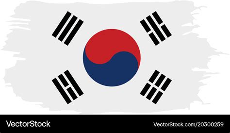 South korean flag Royalty Free Vector Image - VectorStock