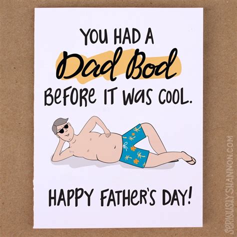 Funny Father's Day Card dad Bod A2 Fathers - Etsy