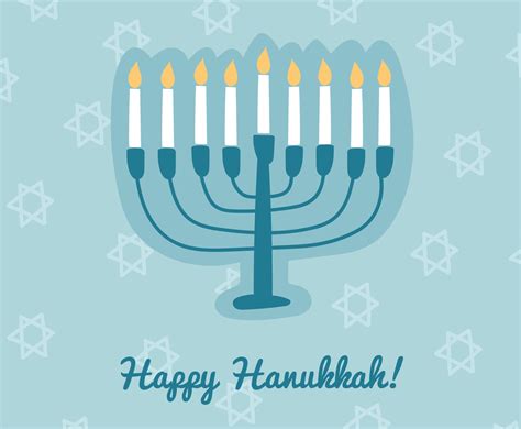 Happy Hanukkah With A Menorah Vector Art & Graphics | freevector.com