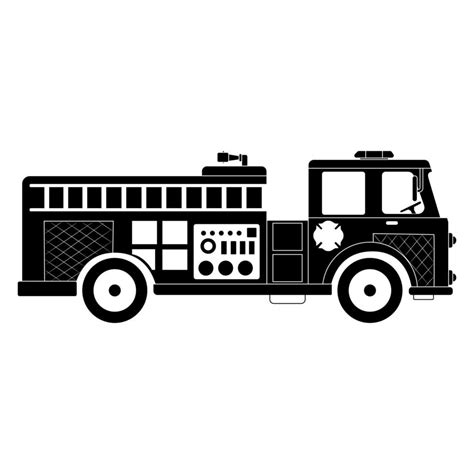 Fire engine icon vector. Fire truck illustration sign collection. Fire Department symbol or logo ...