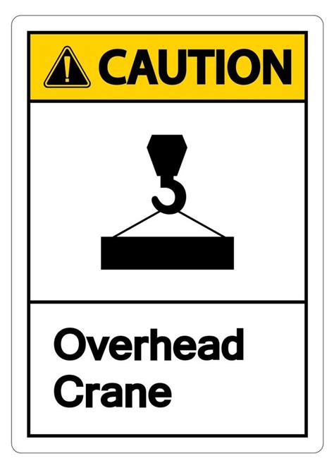 Caution Overhead Crane Symbol Sign On White Background 5198652 Vector Art at Vecteezy