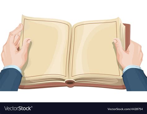 Male hands holding open book Royalty Free Vector Image