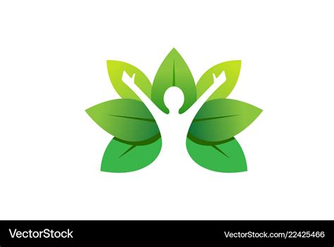 Healing body leaves logo Royalty Free Vector Image