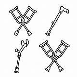 Crutches Coloring Pages sketch template