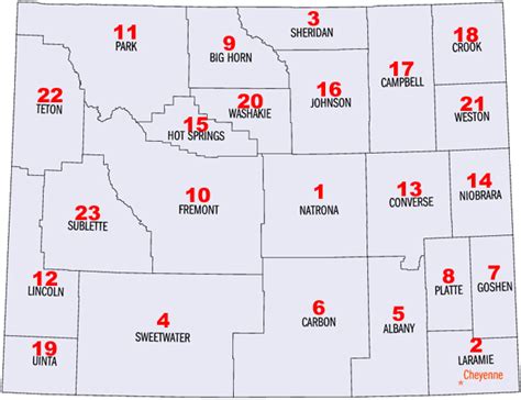 wyoming_counties_map | Wyoming county, Wyoming, Sublette