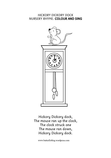 26 best ideas for coloring | Hickory Dickory Dock Lyrics