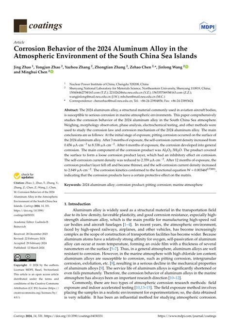 (PDF) Corrosion Behavior of the 2024 Aluminum Alloy in the Atmospheric ...