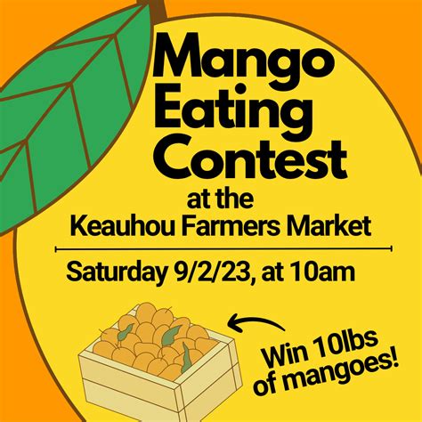 Mango Eating Contest! — Keauhou Farmers Market by Kona County Farm Bureau