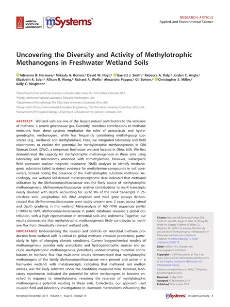 (PDF) Uncovering the Diversity and Activity of Methylotrophic ...