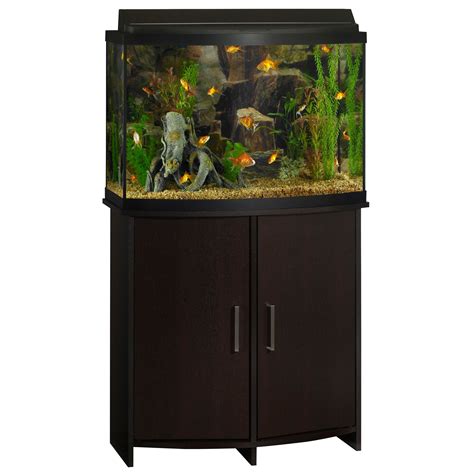 Top Fin Bowfront Aquarium Stand size: 36 Gal, Black | Aquarium stand ...