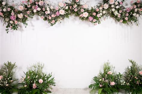 Premium Photo | Wedding backdrop with flower and decoration