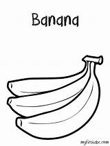 Banana Coloring Clipart Pages Printable Template Bananas Fruit Kids  sketch template