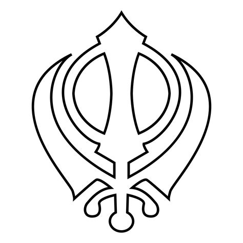 Khanda symbol sikhi sign icon black color illustration flat style simple image 5199458 Vector ...