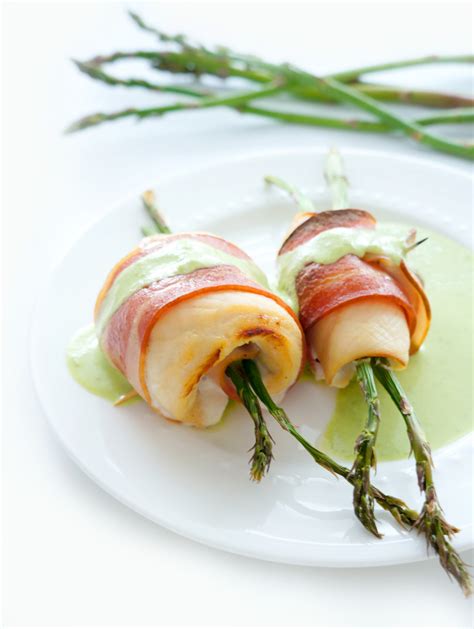 Chicken Asparagus Rolls with Green Pea Puree - Haute & Healthy Living