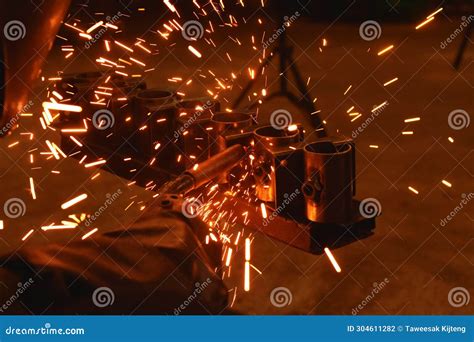 Industrial Work. Welding Work Skill of Labor or Technician. Stock Photo ...