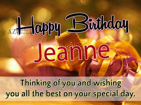 Happy Birthday Jeanne - AZBirthdayWishes.com