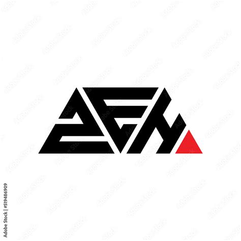 ZEH triangle letter logo design with triangle shape. ZEH triangle logo design monogram. ZEH ...