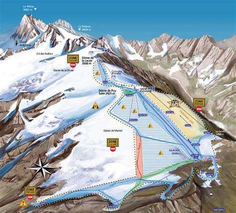 Mappa impianti e cartina delle piste. Skirama Les deux Alpes Les 2 Alpes