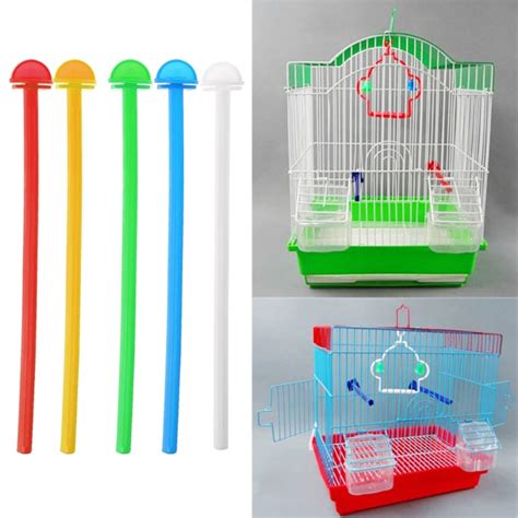 5PCS Bird Cage Perch Stand Holder Plastic Bird Finch Canary Budgie Cage ...