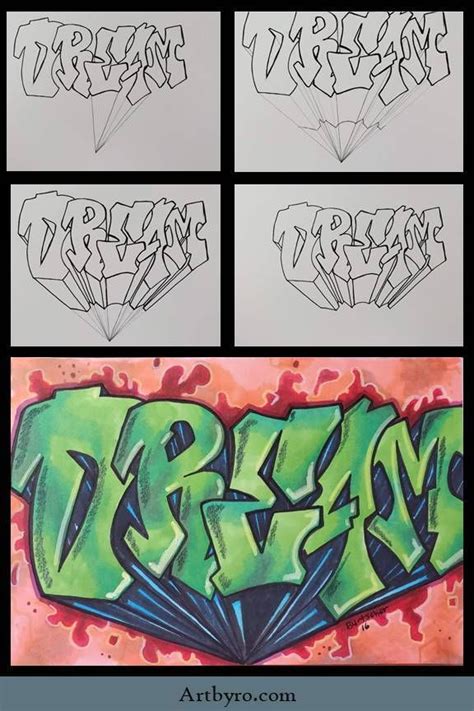 How To Draw 3D Letters Graffiti - How to Draw Graffiti Letters - Write ...