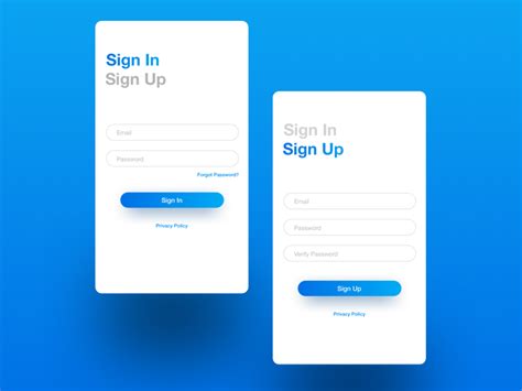 Sign in/Sign up Form by Josh Udall on Dribbble