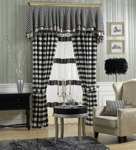 The new plaid checkered curtains new curtain fabric screens bedroom, living room curtains-in ...