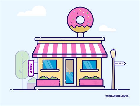 Donut Shop | Shop illustration, Donut shop, Doodle art designs